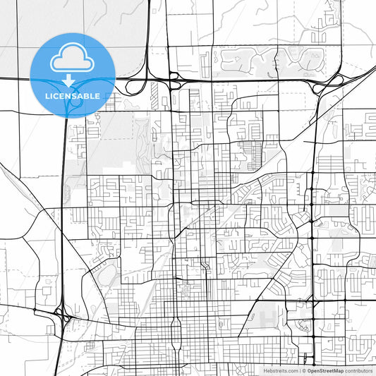 Vector PDF map of Normal, Illinois, United States