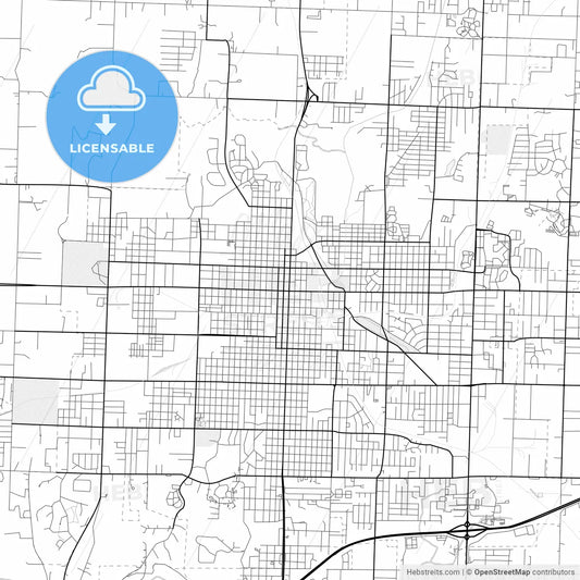 Vector PDF map of Joplin, Missouri, United States