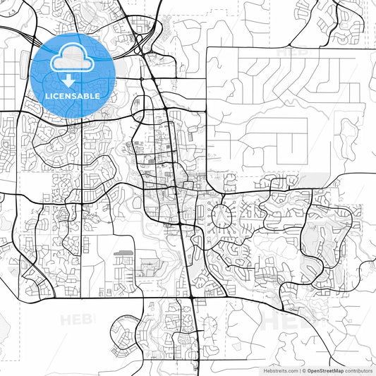 Vector PDF map of Parker, Colorado, United States