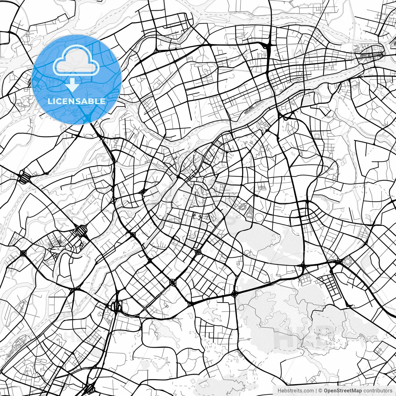 Vector PDF map of Dongguan, China