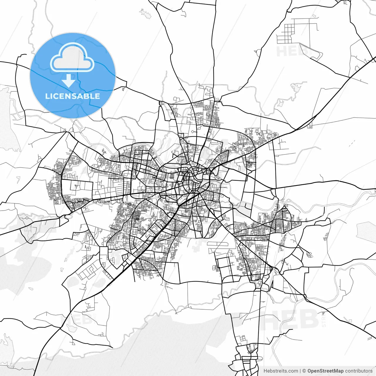 Vector PDF map of Nashik, India