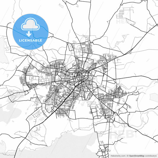 Vector PDF map of Nashik, India