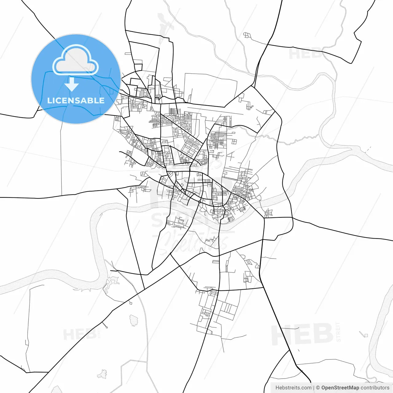 Vector PDF map of Nanded, India