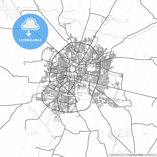 Vector PDF map of Gulbarga, India