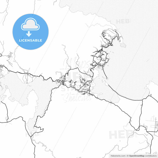 Vector PDF map of Jayapura, Indonesia