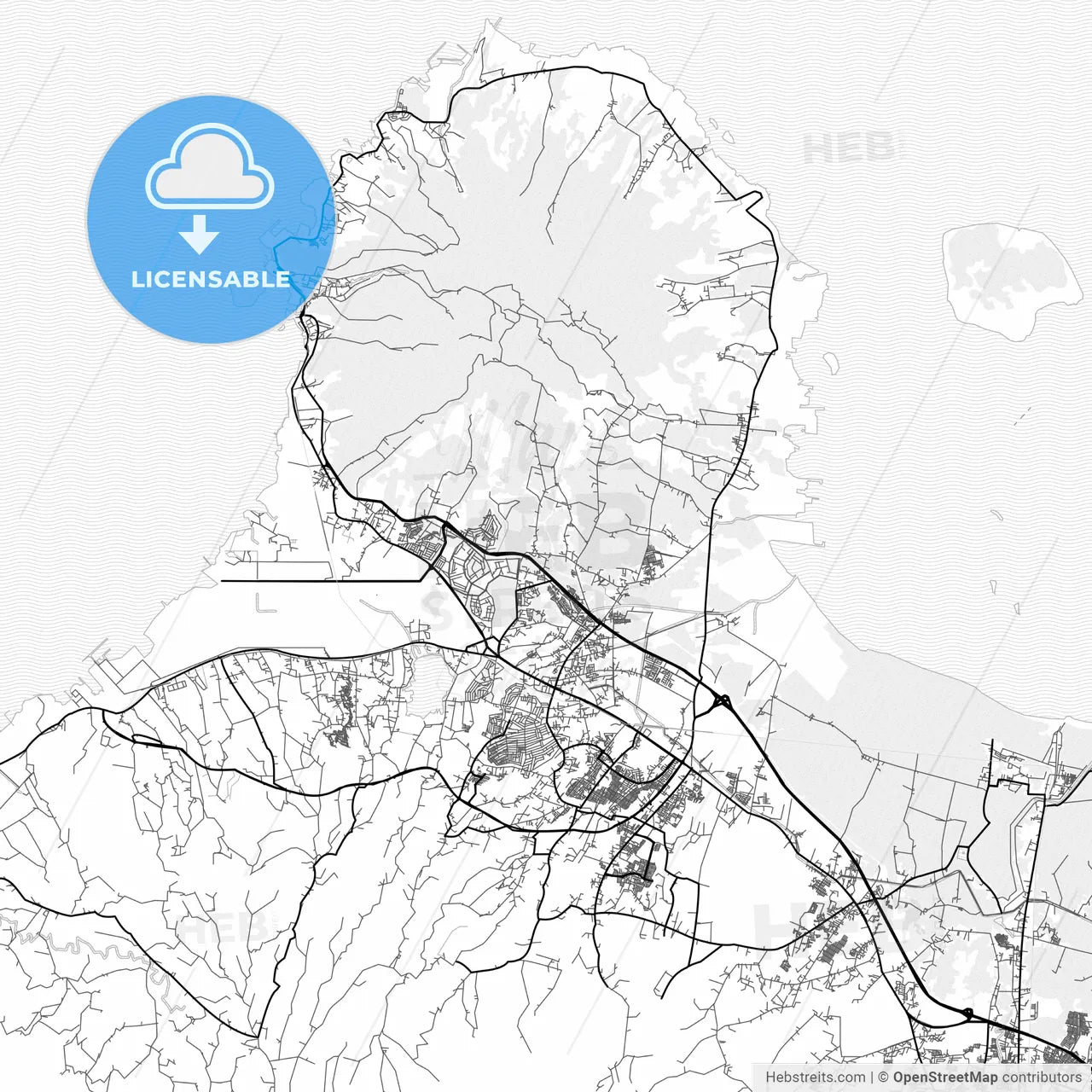 Vector PDF map of Cilegon, Indonesia
