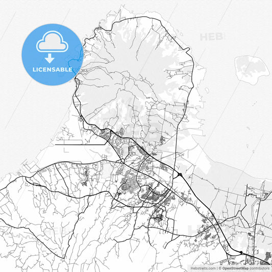Vector PDF map of Cilegon, Indonesia