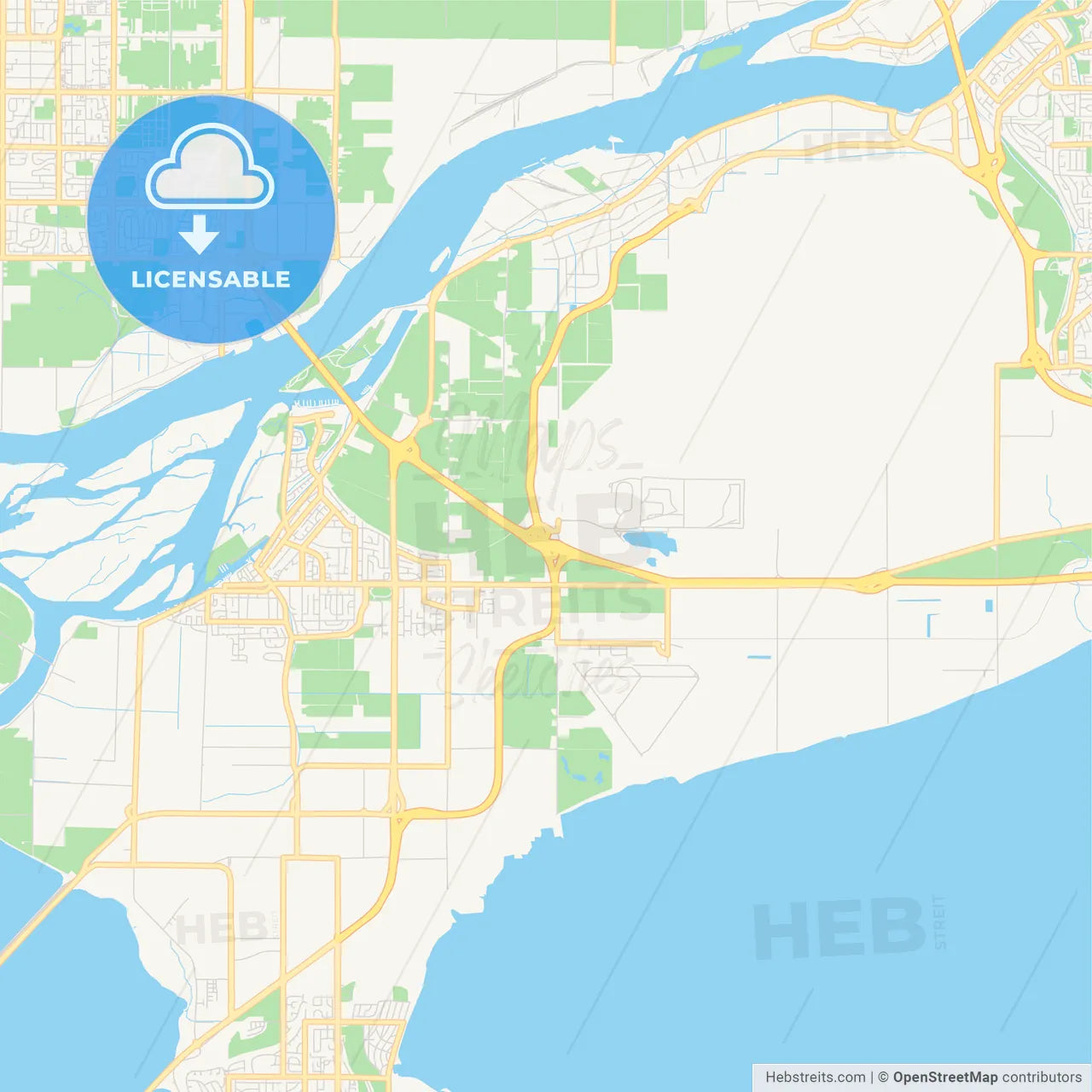 Empty vector map of Delta, British Columbia, Canada