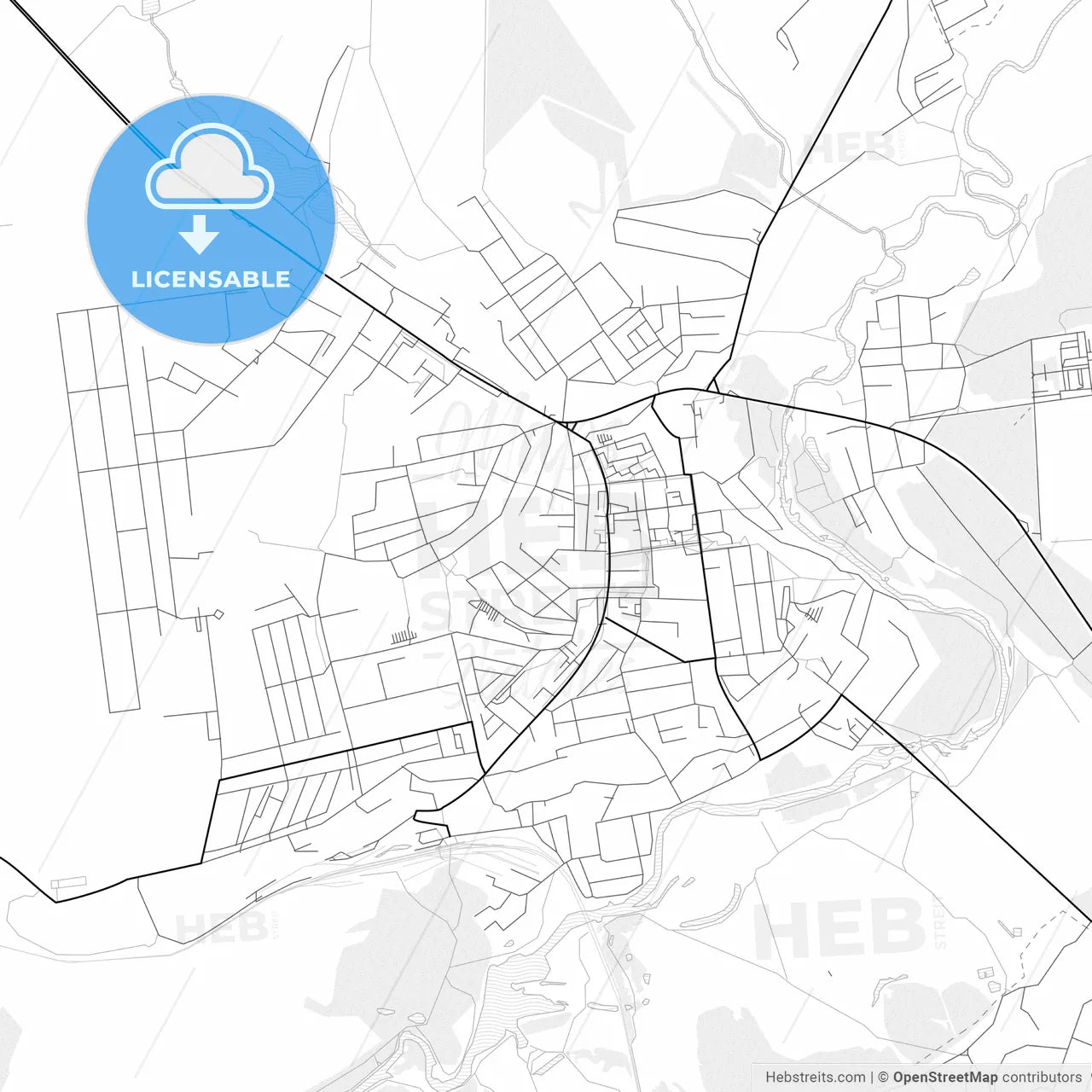 Vector PDF map of Chuhuiv, Ukraine