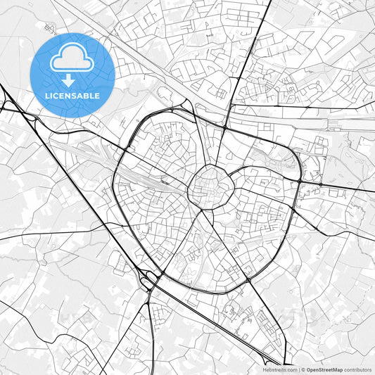 Vector PDF map of Hasselt, Belgium
