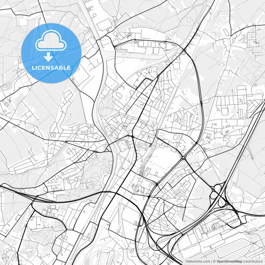 Vector PDF map of Vilvoorde, Belgium