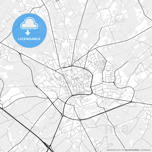Vector PDF map of Tienen, Belgium