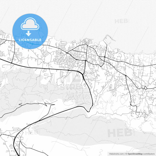 Vector PDF map of Kyrenia  , Cyprus
