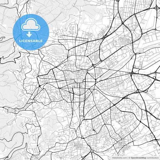 Vector PDF map of Clermont-Ferrand, France