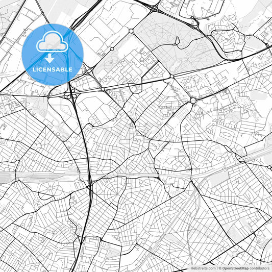 Vector PDF map of Aulnay-sous-Bois, France