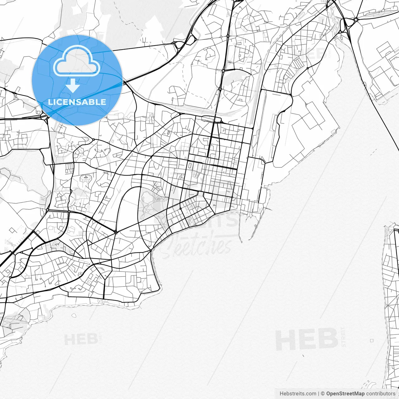 Vector PDF map of Saint-Nazaire, France