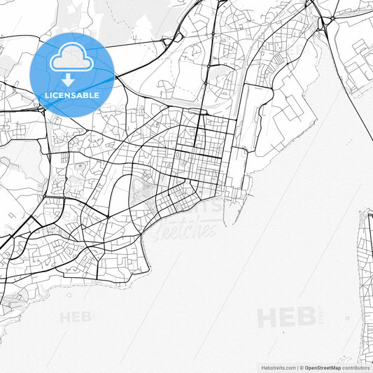 Vector PDF map of Saint-Nazaire, France