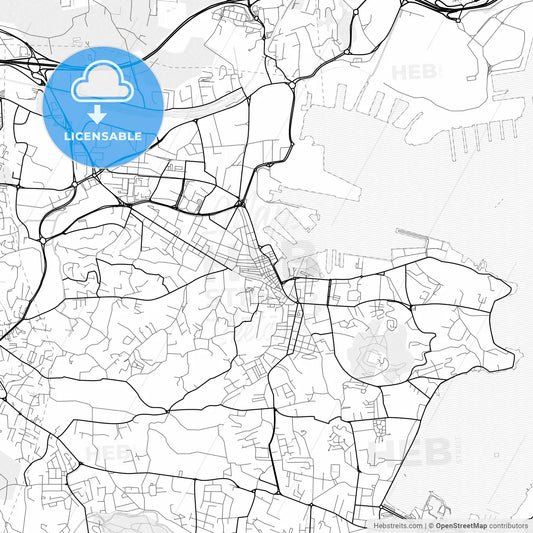 Vector PDF map of La Seyne-sur-Mer, France