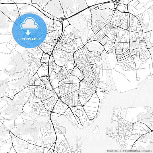 Vector PDF map of Lorient, France