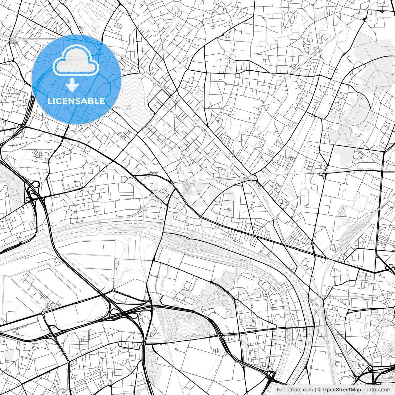 Vector PDF map of Épinay-sur-Seine, France