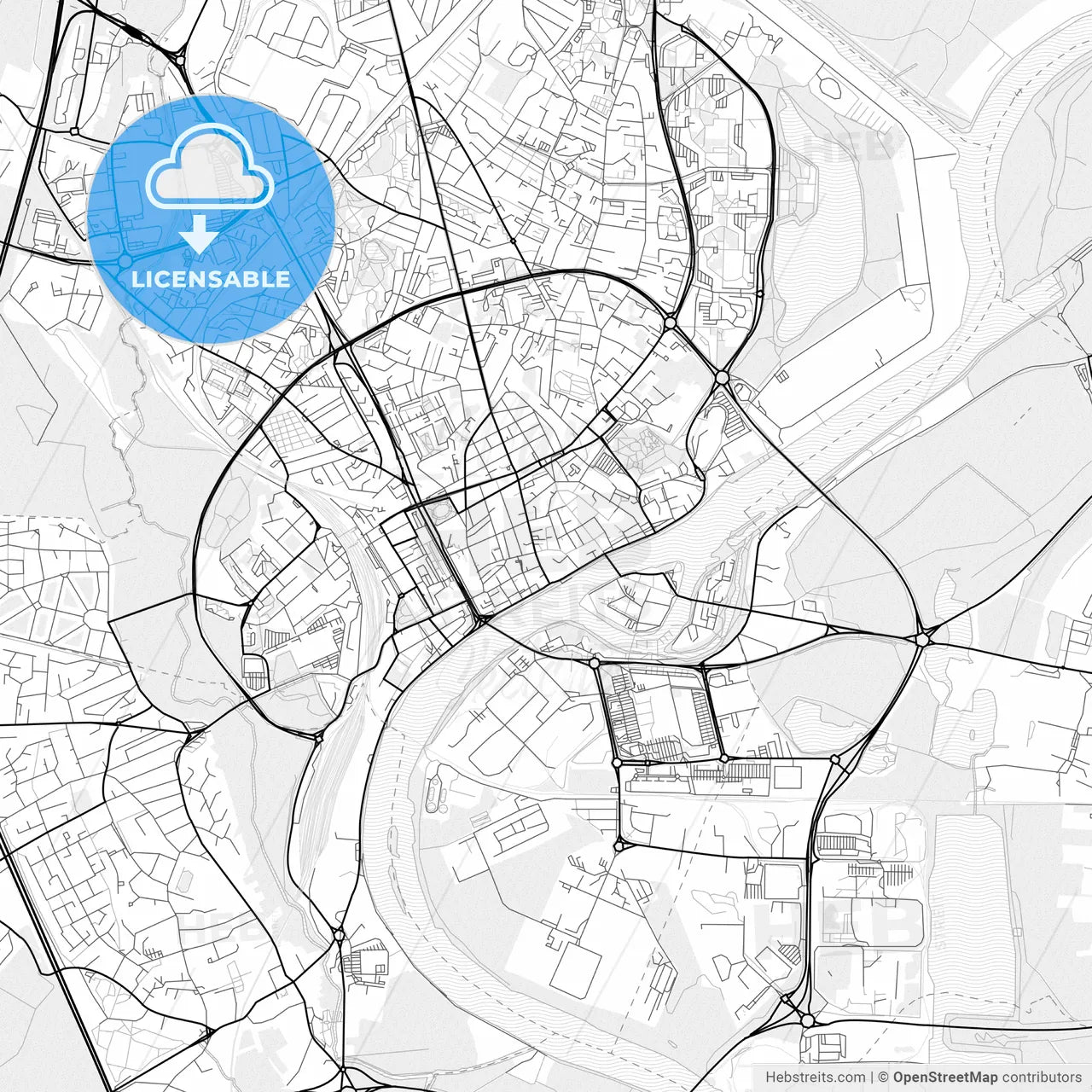 Vector PDF map of Chalon-sur-Saône, France
