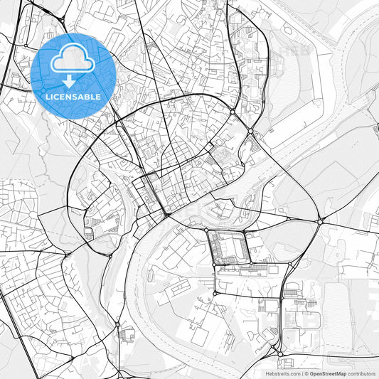 Vector PDF map of Chalon-sur-Saône, France