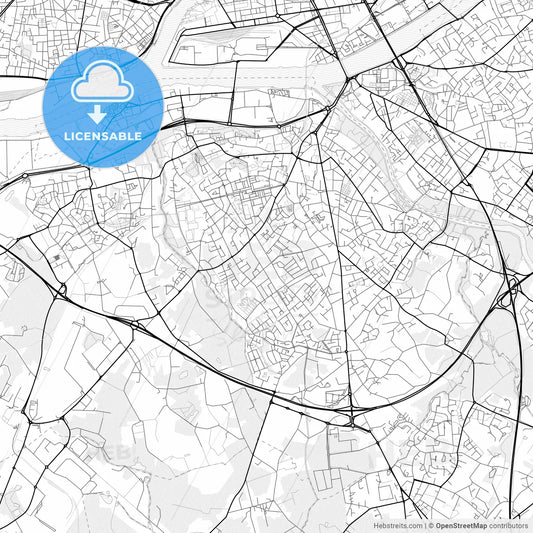 Vector PDF map of Rezé, France