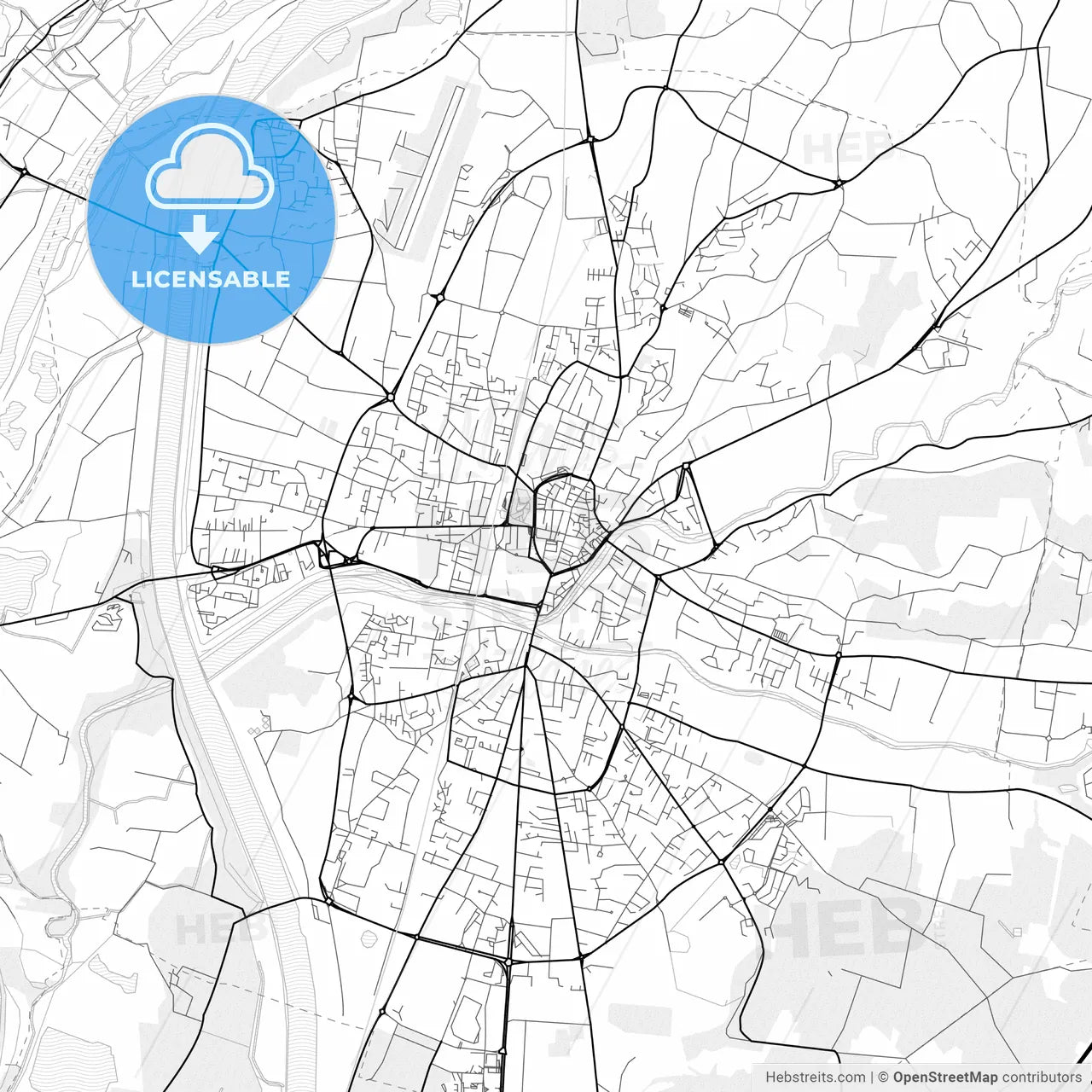 Vector PDF map of Montélimar, France