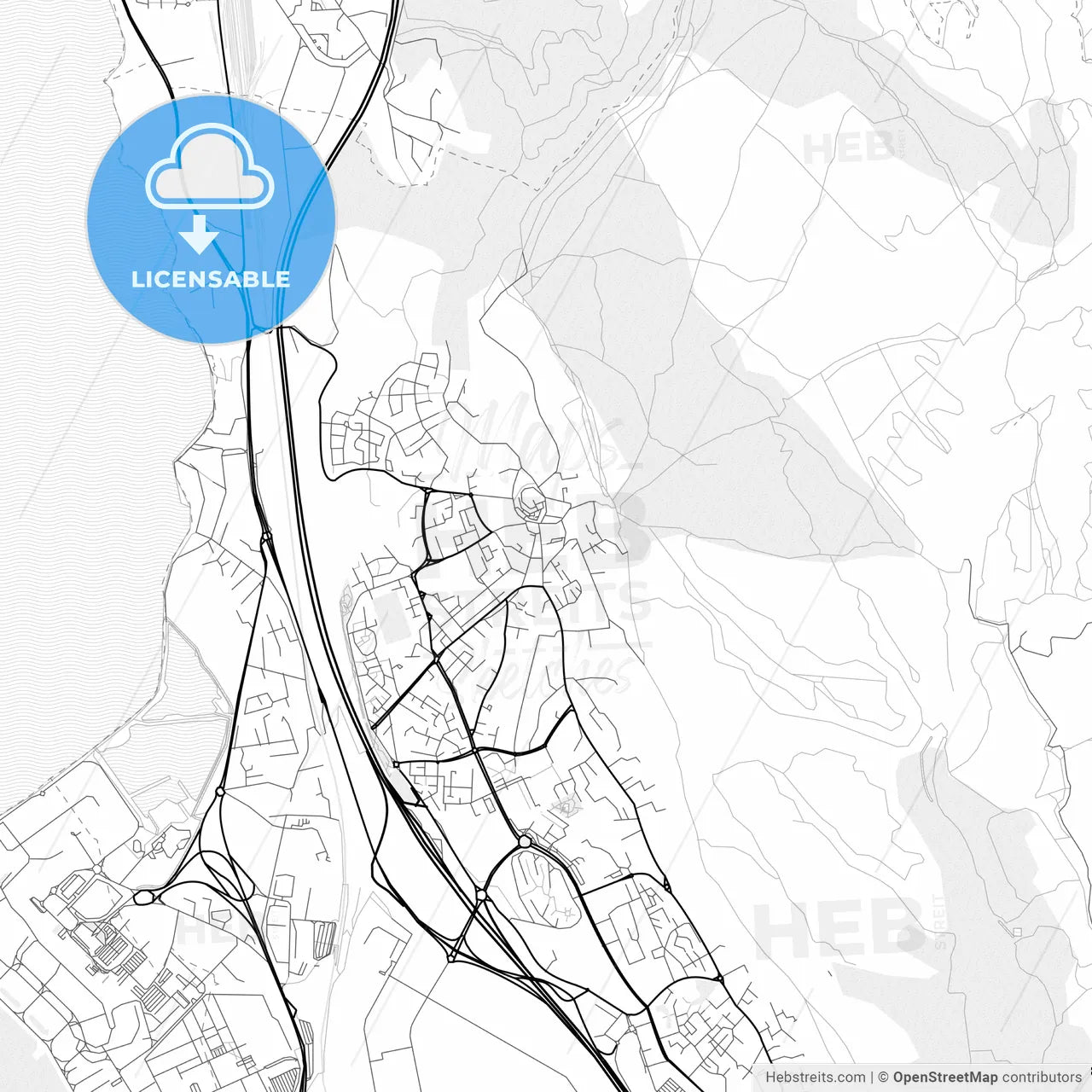 Vector PDF map of Vitrolles, France
