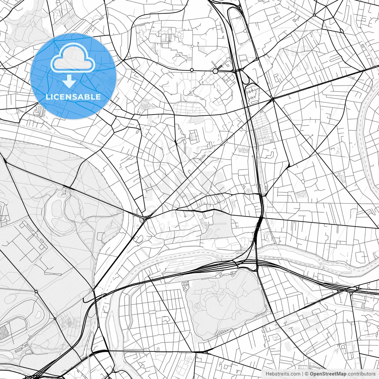 Vector PDF map of Nogent-sur-Marne, France