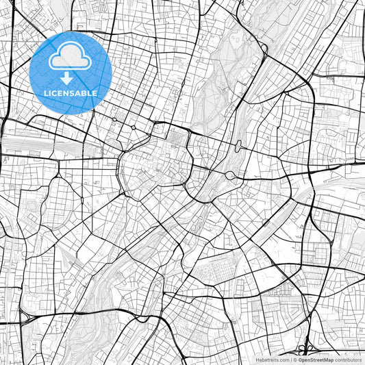 Vector PDF map of München, Germany