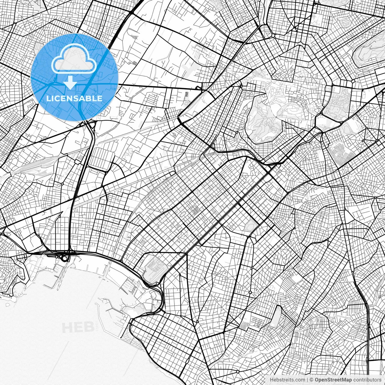 Vector PDF map of Kallithea, Greece