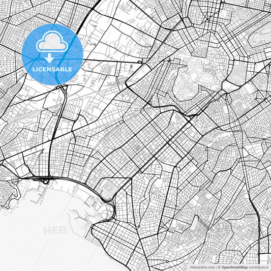 Vector PDF map of Kallithea, Greece