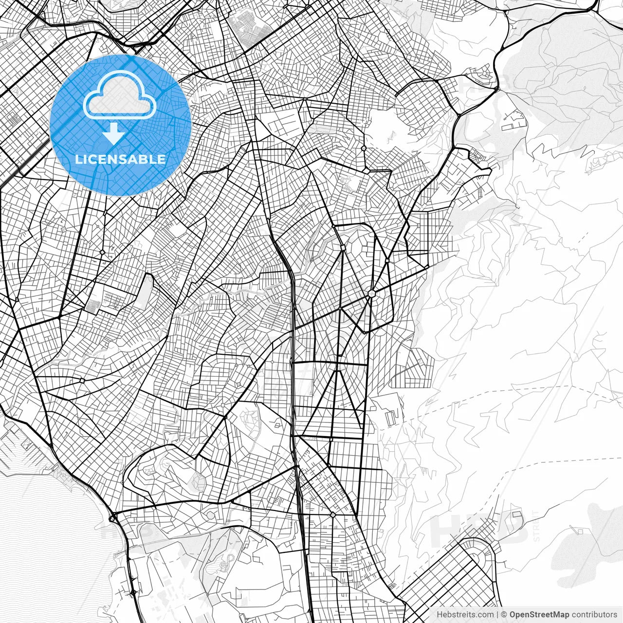 Vector PDF map of Ilioupoli, Greece