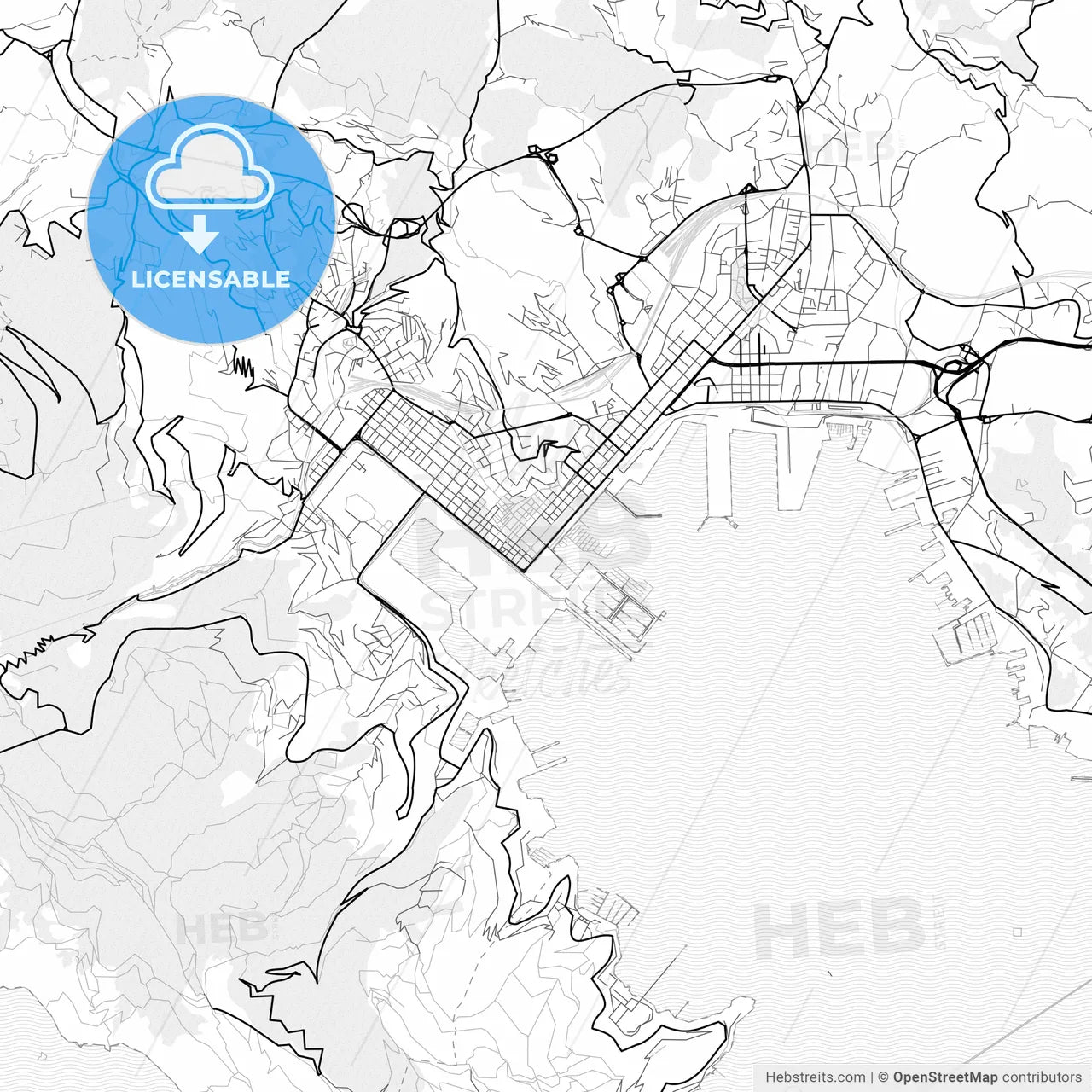 Vector PDF map of La Spezia, Italy