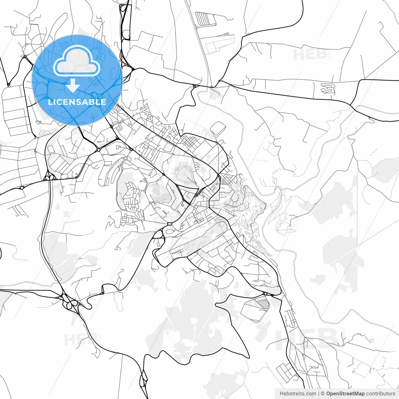 Vector PDF map of Matera, Italy