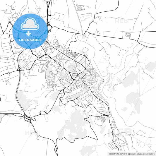 Vector PDF map of Matera, Italy