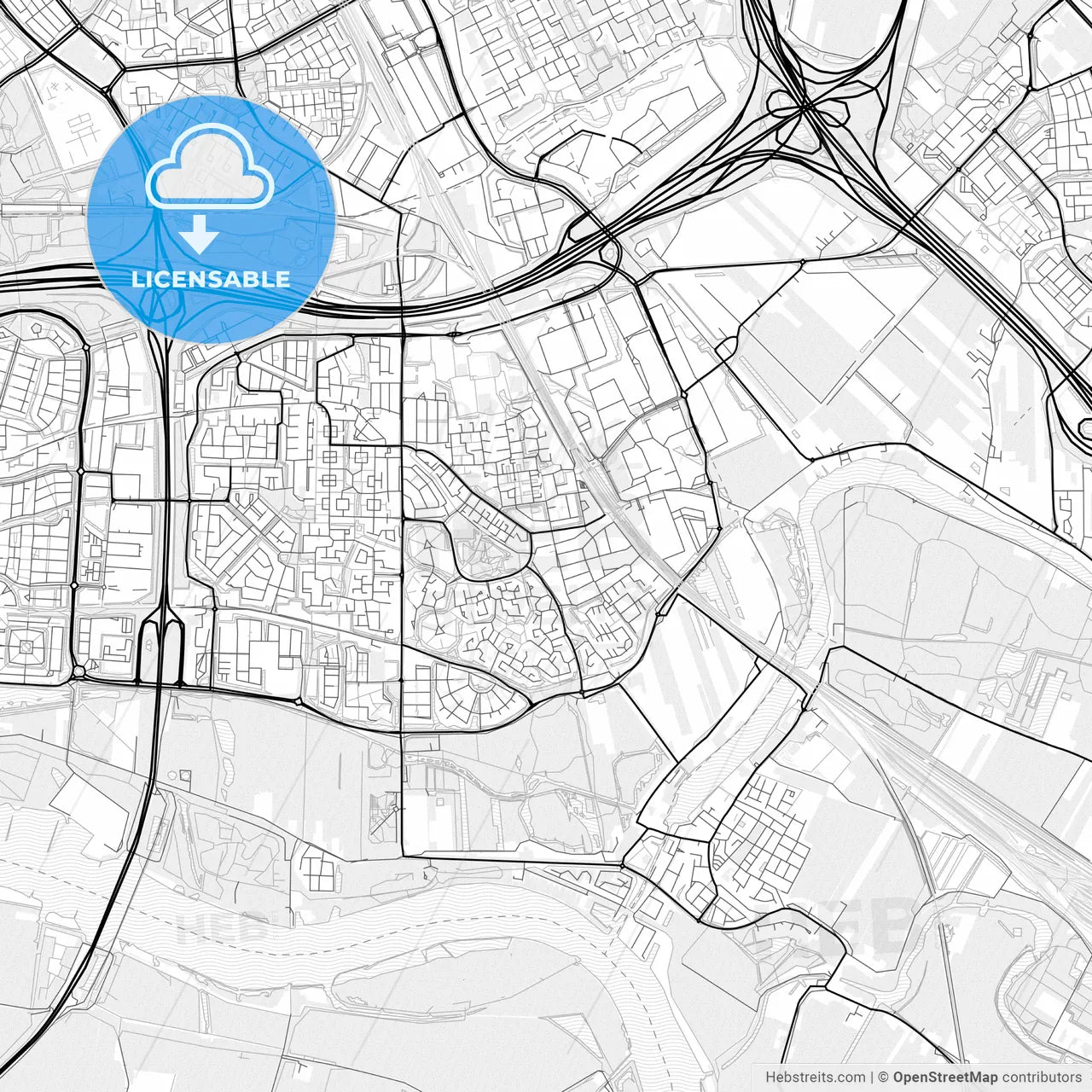 Vector PDF map of Barendrecht, Netherlands