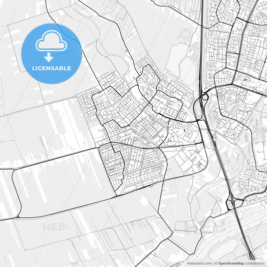 Vector PDF map of IJsselstein, Netherlands