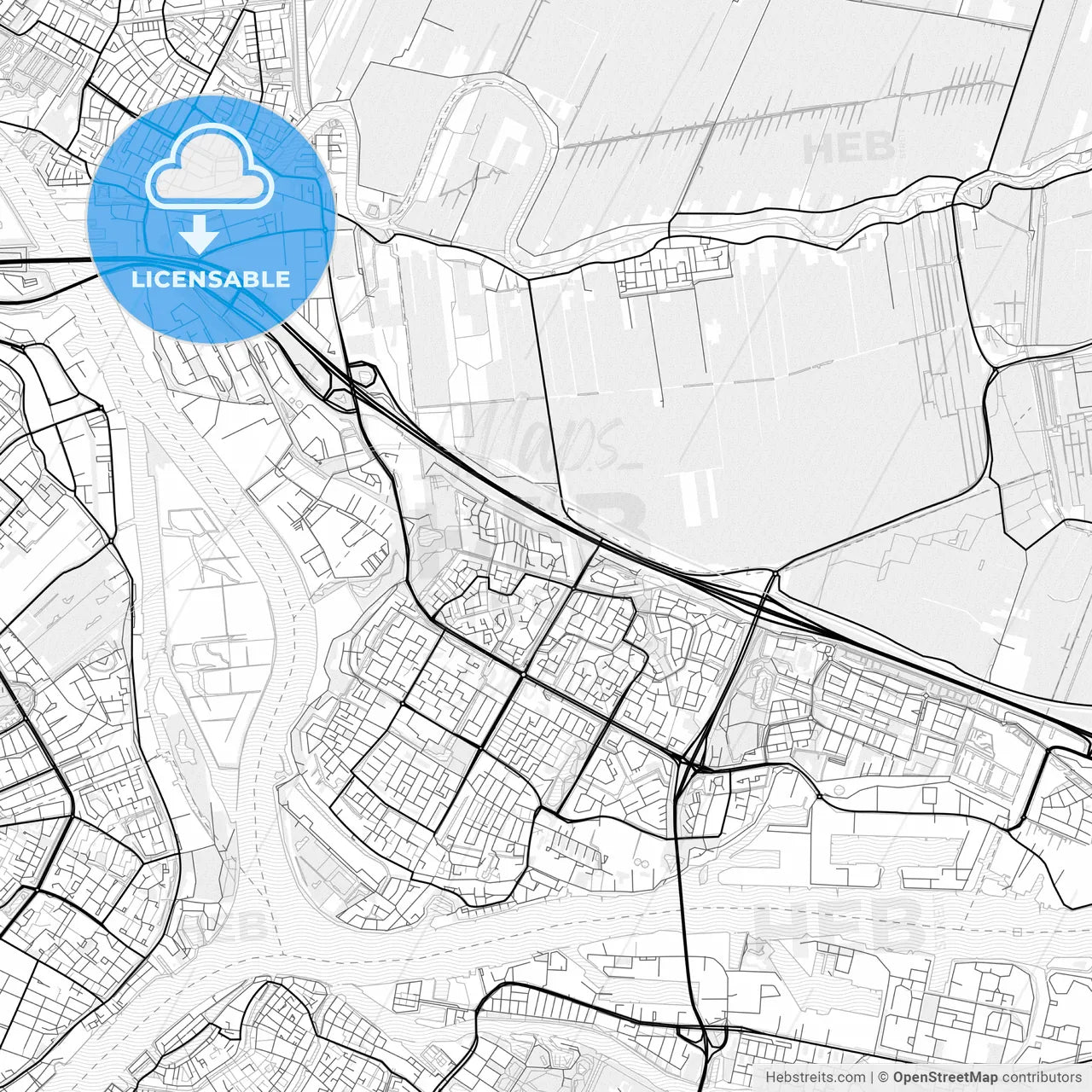 Vector PDF map of Papendrecht, Netherlands