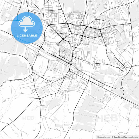 Vector PDF map of Ostrowiec Świętokrzyski, Poland