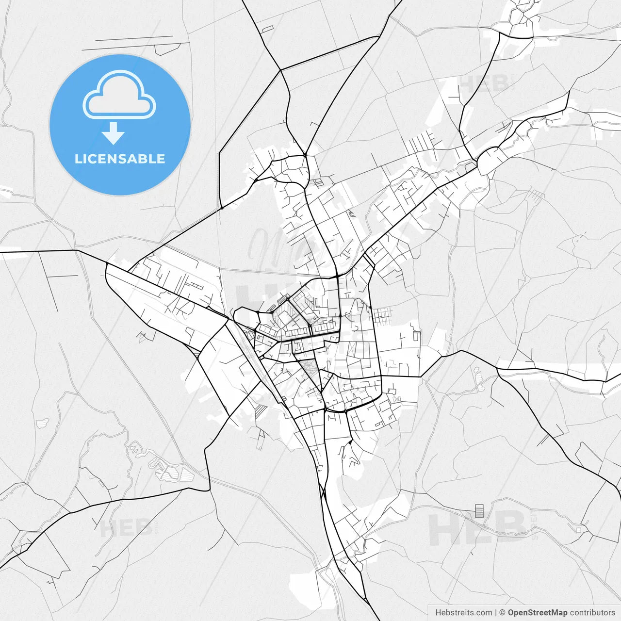 Vector PDF map of Miercurea Ciuc, Romania