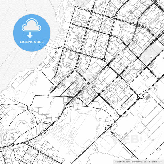 Vector PDF map of Naberezhnye Chelny, Russia