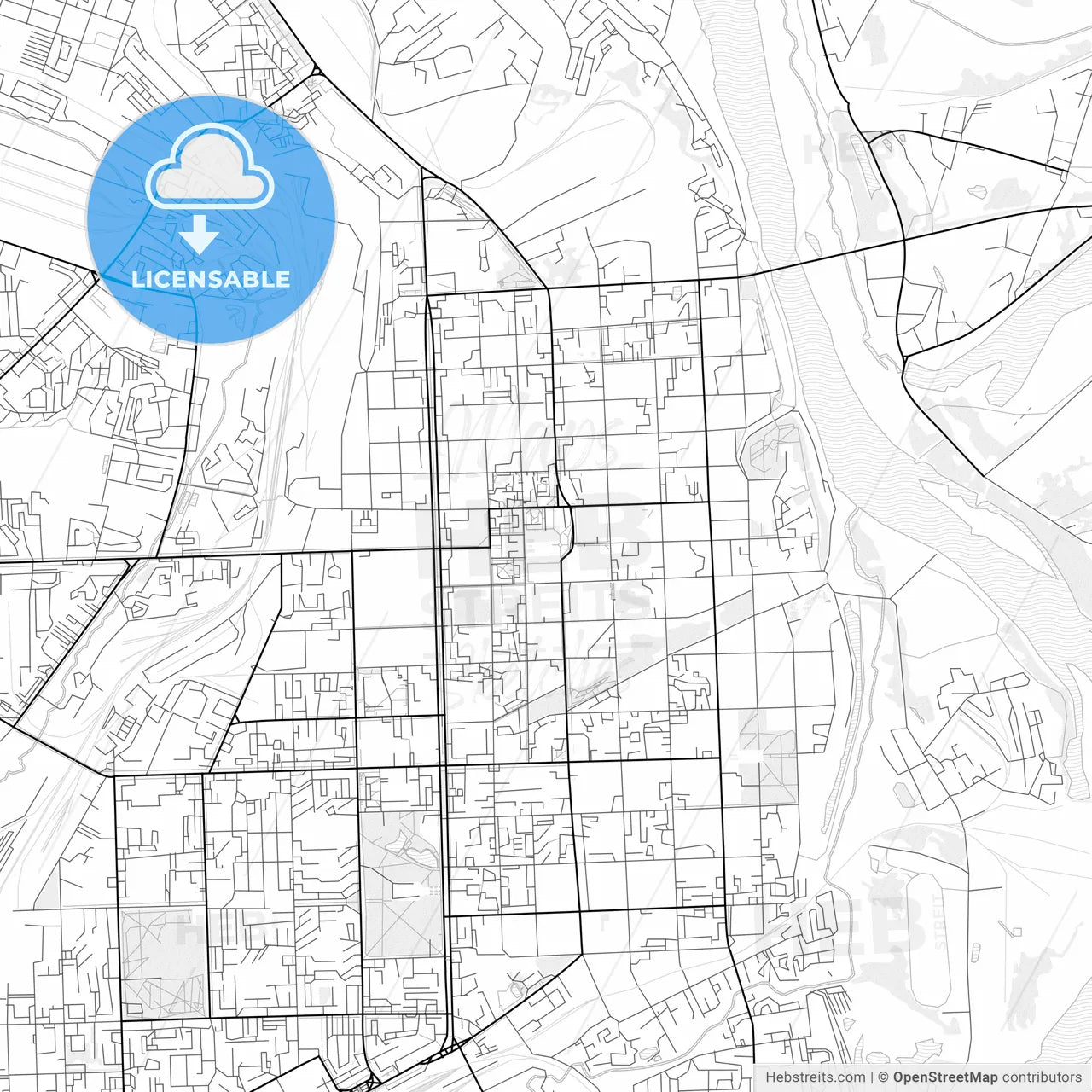 Vector PDF map of Kirov, Russia