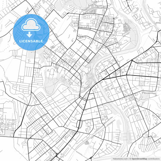 Vector PDF map of Oryol, Russia