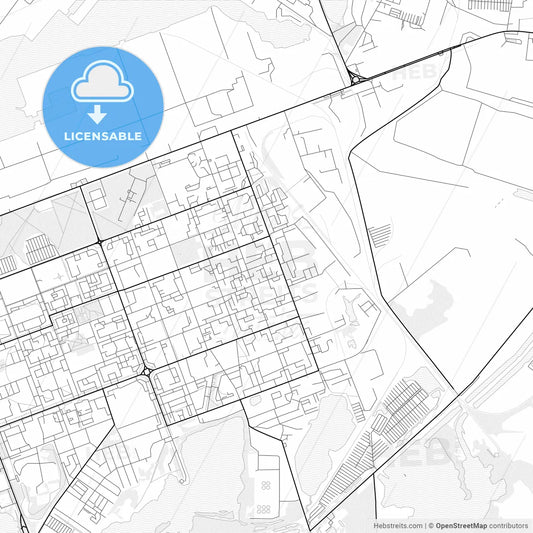 Vector PDF map of Severodvinsk, Russia