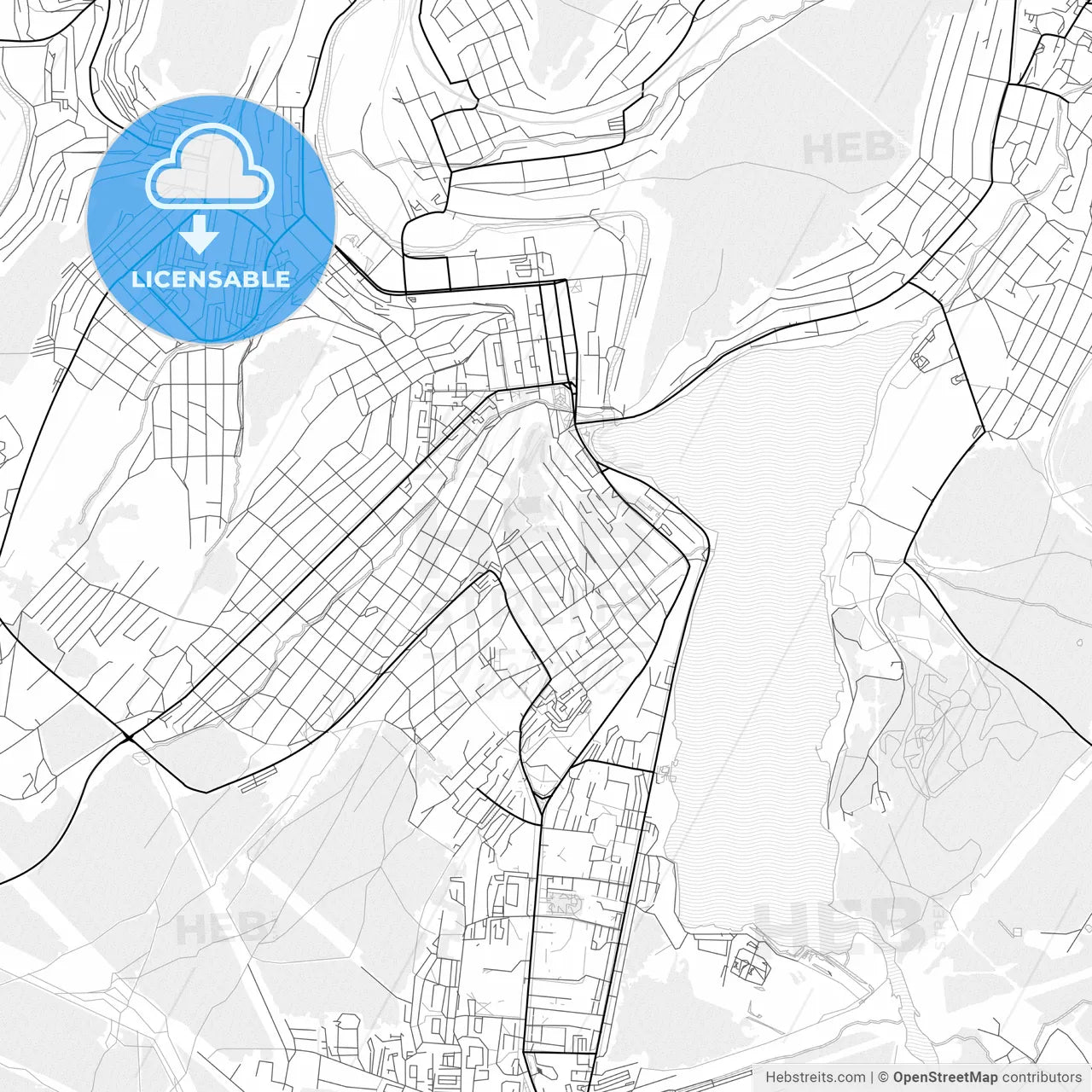 Vector PDF map of Zlatoust, Russia