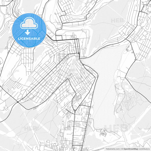 Vector PDF map of Zlatoust, Russia