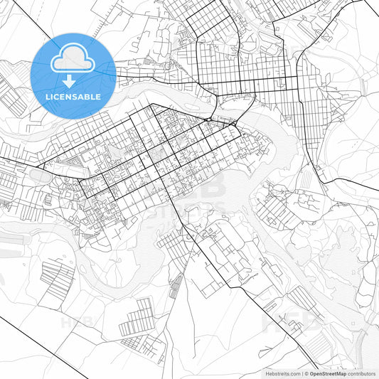 Vector PDF map of Troitsk, Russia
