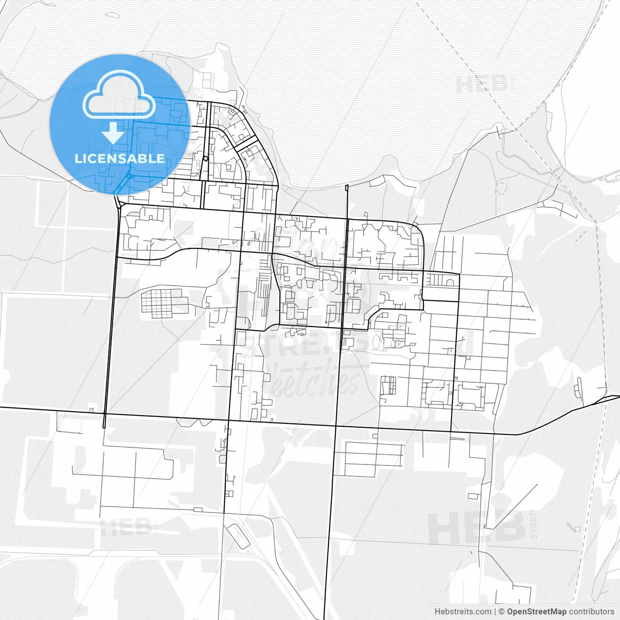 Vector PDF map of Snezhinsk, Russia